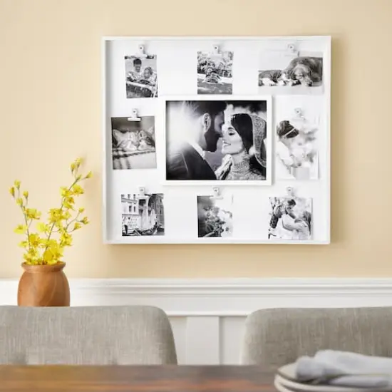 9 Opening 19.5" x 21.5" White Rustic Collage Frame with Clips by Studio D&eacute;cor&reg; {3}