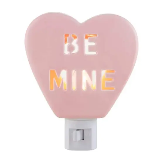 Miss ValentinePink Ceramic Candy Heart Be Mine Nightlight {1}