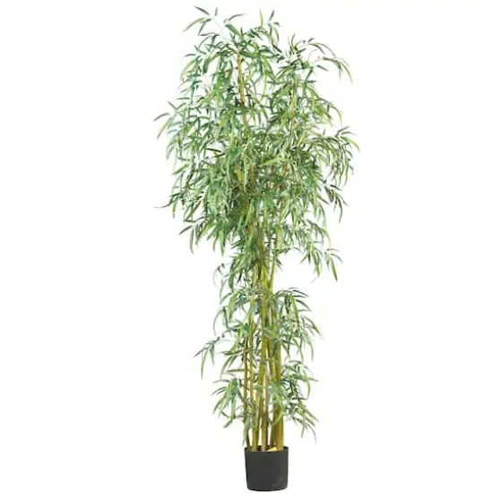 7ft. Potted Curved Slim Bamboo Silk Tree {1}