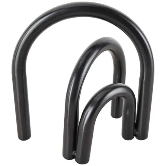 8" Black Metal Geometric Overlapping Arch Sculpture {5}