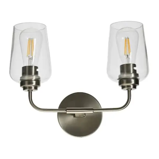 Hello Honey&reg; Robert Stevenson Lighting Holden Metal & Glass 2-Light Vanity Antique Nickel {1}