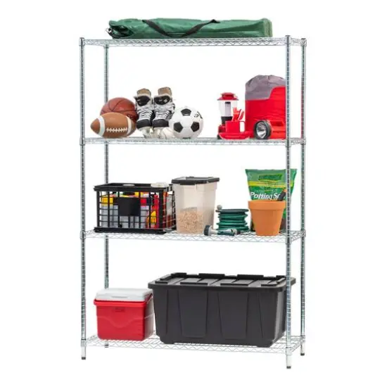 Iris&reg; 71" Silver 4-Tier Wire Rack Shelf {8}