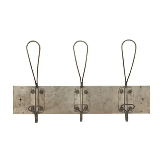Gray Metal Vintage Wall Hook, 11" x 18" x 4" {4}