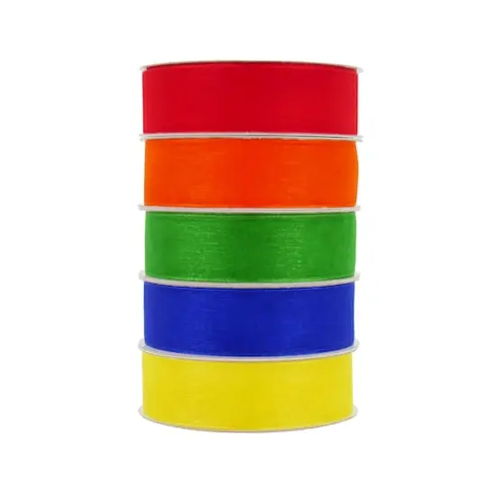 5 Color Sheer Value Pack Ribbon by Celebrate It&reg; Primary {3}