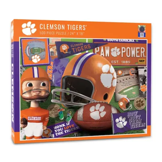 College Team Retro Series 500 Piece Puzzle Clemson Tigers {1}