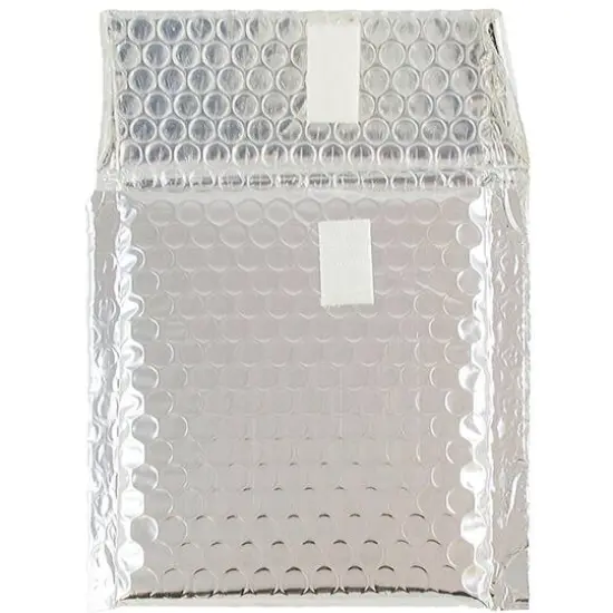 JAM Paper 5.5" x 6.5" Bubble Padded Mailers with Hook & Loop Closure, 100ct. Silver Metallic {4}