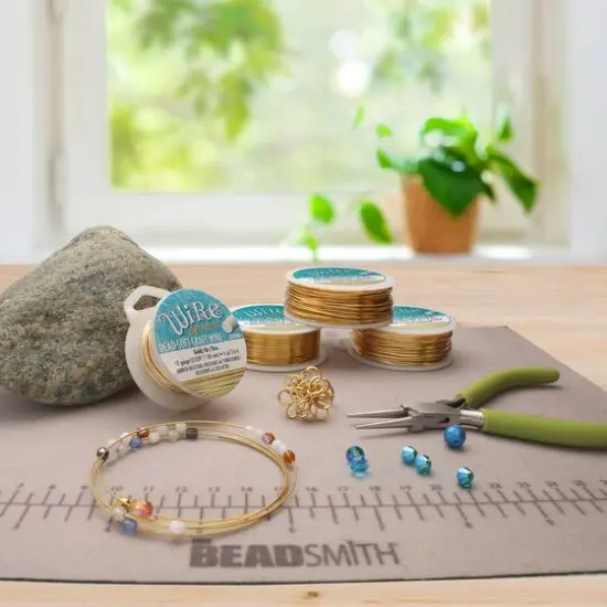 The Beadsmith&reg; Wire Elements&trade; 18 Gauge Tarnish Resistant Round Soft Temper Wire, 4yd.Gold {4}