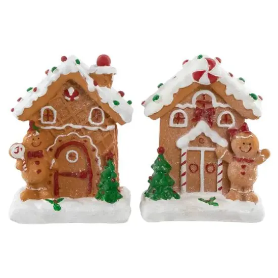 Gingerbread Houses with Gingerbread Boy & Girl Christmas Decoration Set {3}