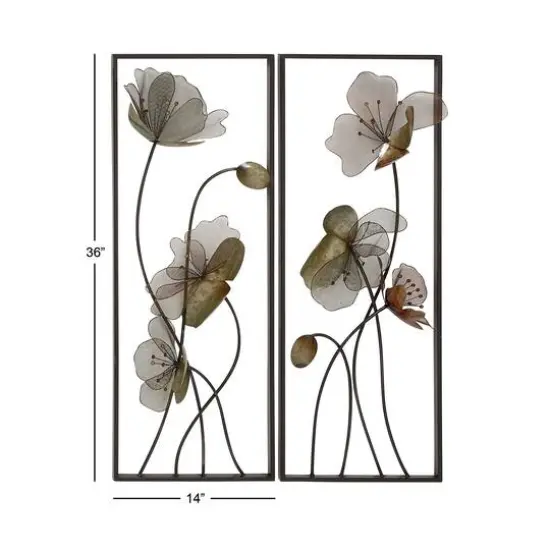 White Flower Black Tin Wall Art Set, 2ct. {5}