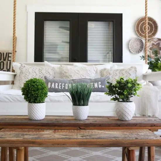 10" Artificial Boxwood Topiary Plant with Decorative Planter {6}