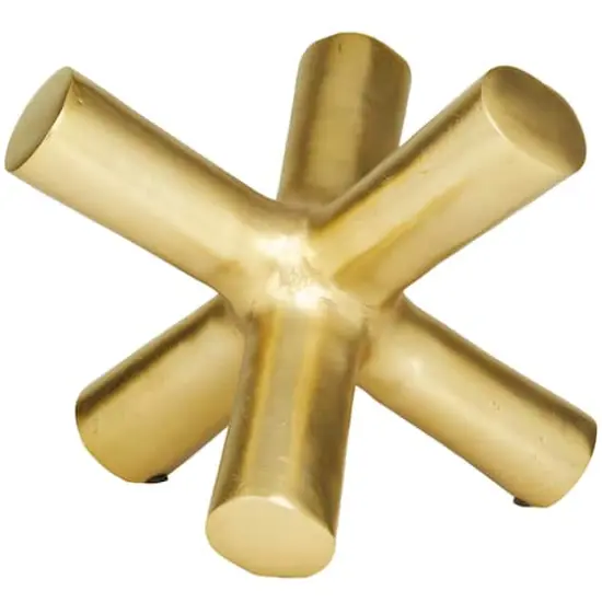 10" Gold Aluminum Jack Abstract Sculpture {5}