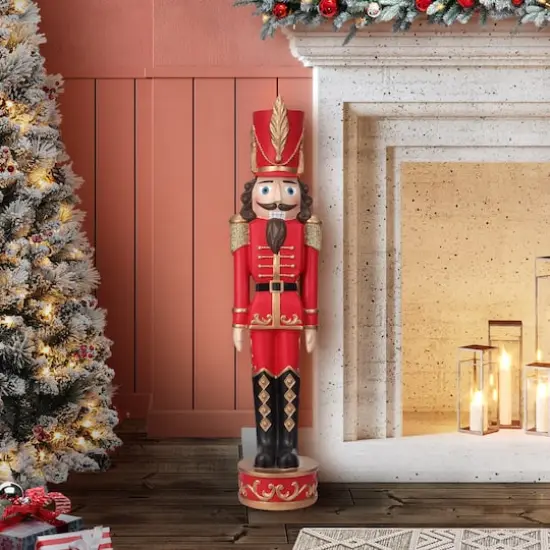 Haute Decor 37" Dark Red & Gold Decorative Christmas Nutcracker {3}