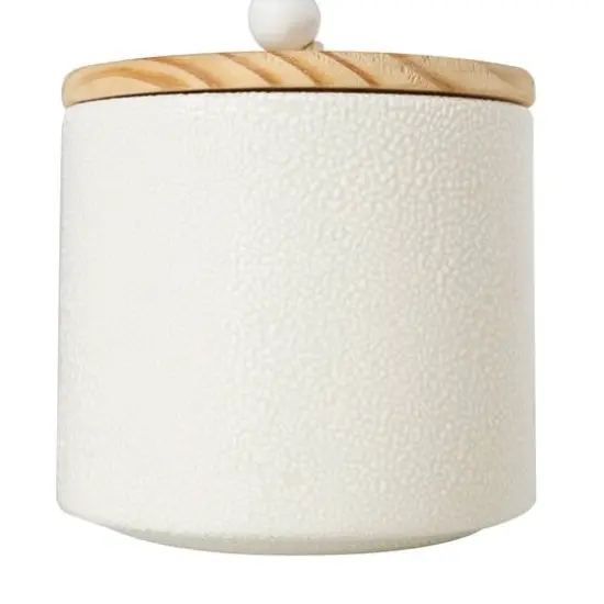 Cream Ceramic Spotted Textured Canister Set {6}