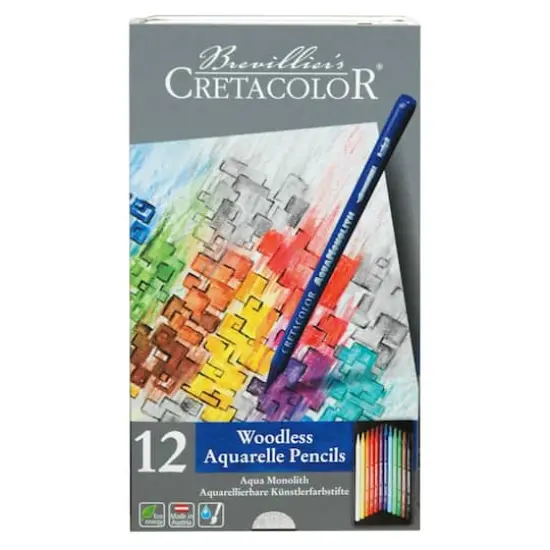 Cretacolor&reg; 12 Color Aqua Monolith Woodless Watercolor Pencil Set {3}