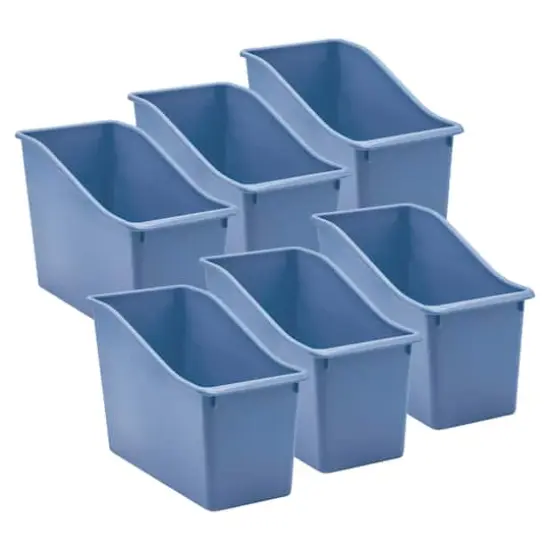 Teacher Created Resources 6 Pack Plastic Book Bin Slate Blue {1}