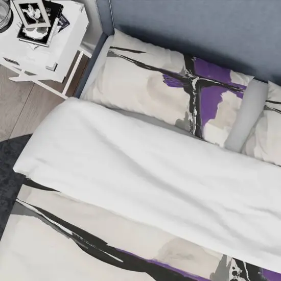 Designart 'Glam Cerulean I' Geometric Bedding Set - Duvet Cover & Shams {6}