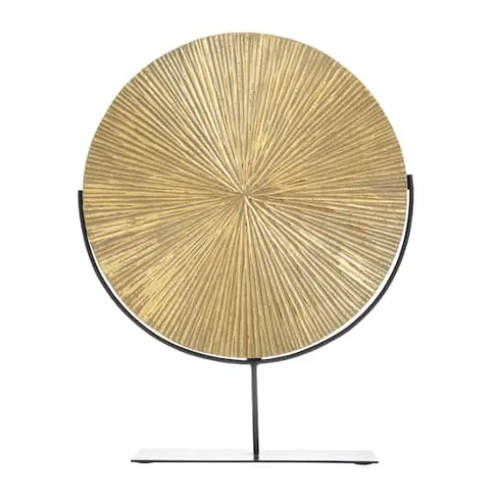 CosmoLiving by Cosmopolitan Gold Metal Contemporary Sculpture, 23" x 18" x 4" {1}