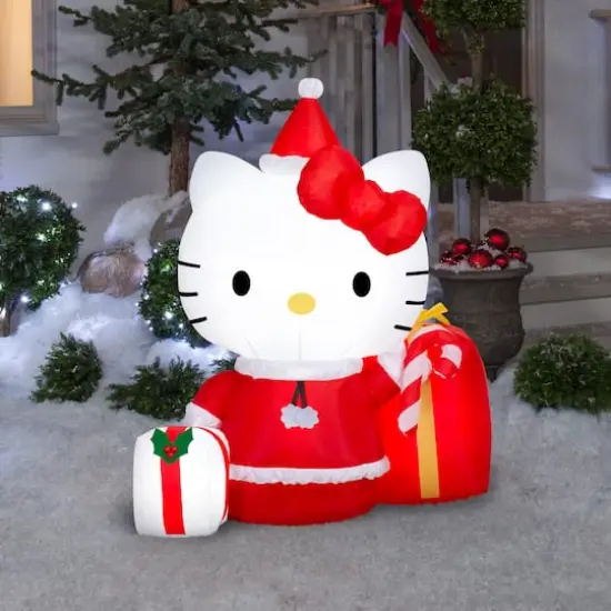 4ft. Airblown&reg; Inflatable Christmas Hello Kitty&reg; with Presents {6}