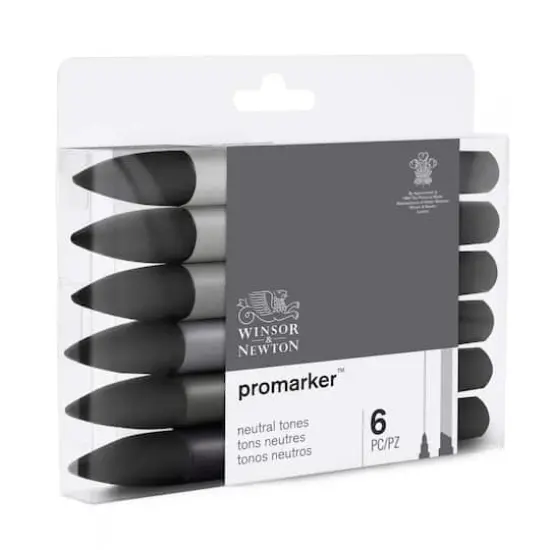 Winsor & Newton&reg; ProMarker&trade; Neutral Tones 6 Marker Set {5}