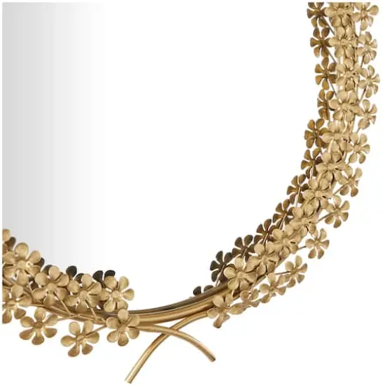 CosmoLiving by Cosmopolitan Gold Metal 3D Floral Wall Mirror 22" x 2" x 22" {4}