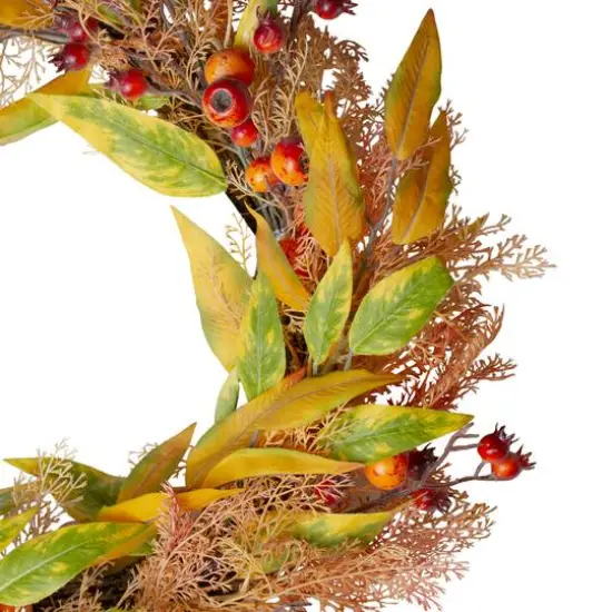 24" Berry & Leaves Fall Harvest Wreath {4}