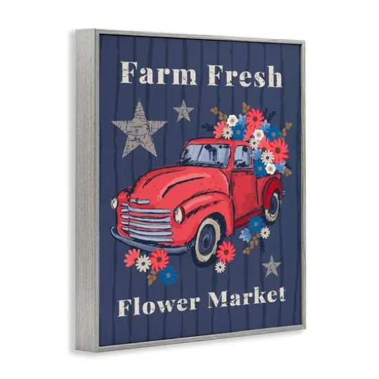 Stupell Industries Farm Fresh Patriotic Market Framed Giclee Art Gray {4}