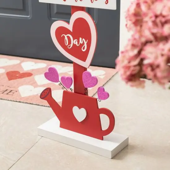 Glitzhome® 35.75" Valentine's Wooden Heart & Love House Porch Décor {6}