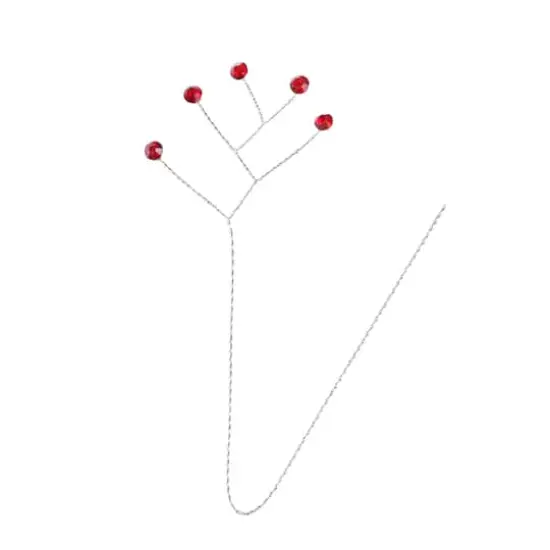 JAM Paper Rinestone Quintet, 12ct. Ruby Red with Silver Stem {1}