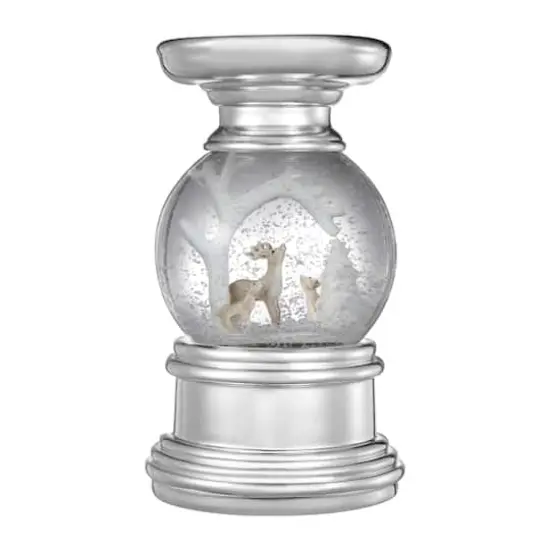 Haute Decor 6.5" Snowburst&trade; Christmas Deer Snowglobe Candle Holder {3}