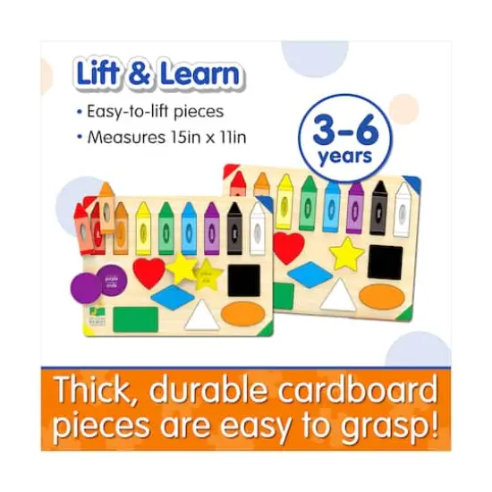 Lift & Learn Puzzle - Colors & Shapes: 16 Pcs {8}