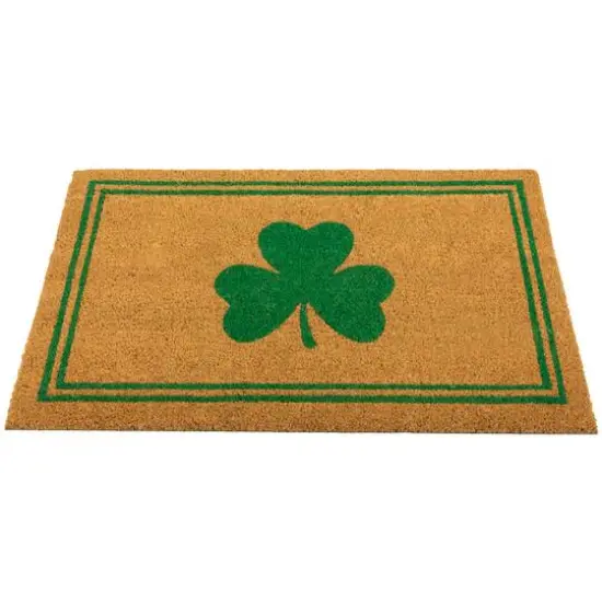 Green Shamrock & Double Stripe Doormat {4}
