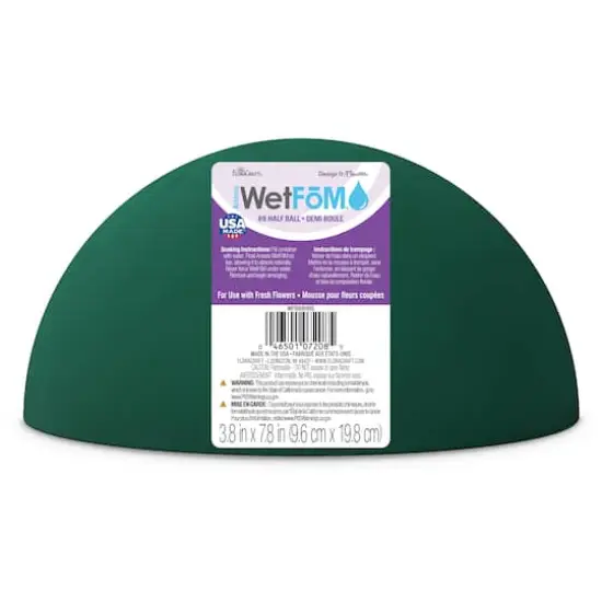 FloraCraft&reg; 7.75" Green Artesia WetFōM&reg; Half Ball {1}