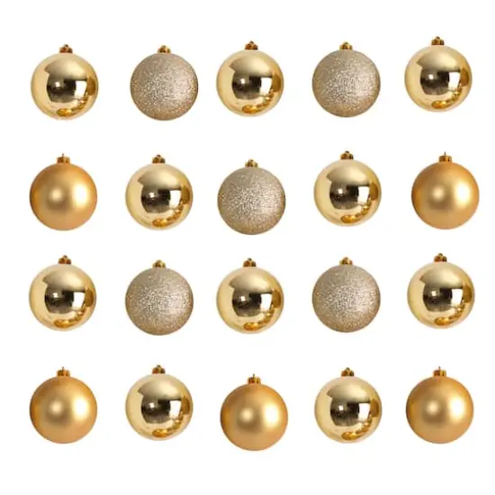 20ct. 3" Gold Shatterproof Christmas Ornaments {1}