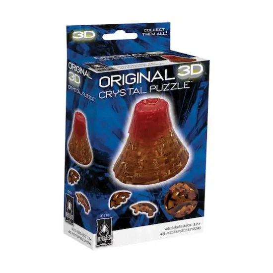 3D Crystal Puzzle - Volcano (Brown/Red): 40 Pcs {3}
