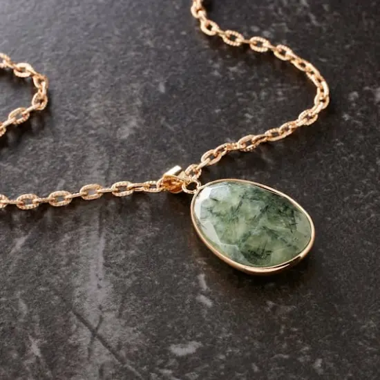Prehnite Faceted Teardrop Pendant by Bead Landing&trade; {3}