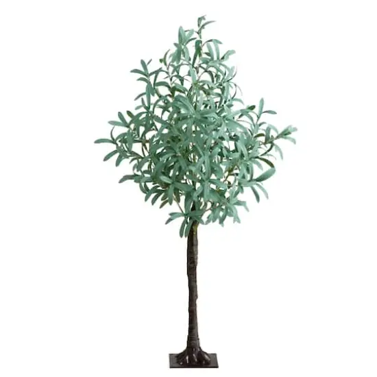 4ft. Pre-Lit Artificial Olive Tree with Warm White LED Lights {1}