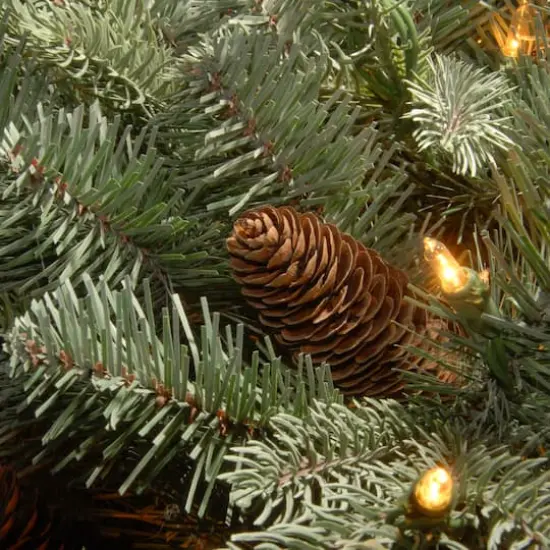 3ft. Feel Real&reg; Frosted Arctic Spruce with Pinecone Mailbox Swag, Warm White LED Lights {4}