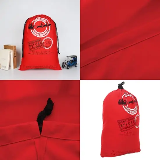19" x 26" Express Delivery Red Christmas Cotton Drawstring Bag {5}