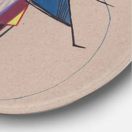 Designart - Colored Geometric Abstract Compositions III - Modern Metal Circle Wall Art {5}