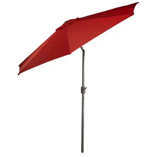 9ft. Outdoor Patio Market Umbrella with Hand Crank & Tilt Terracotta/Brown {7}