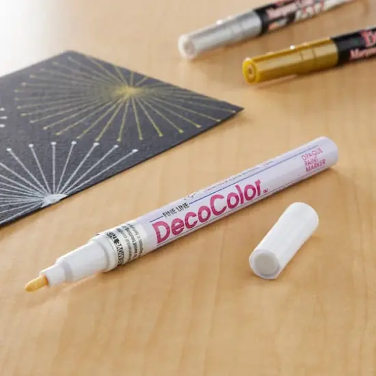 DecoColor&reg; Fine Tip Acrylic Paint Marker White {3}