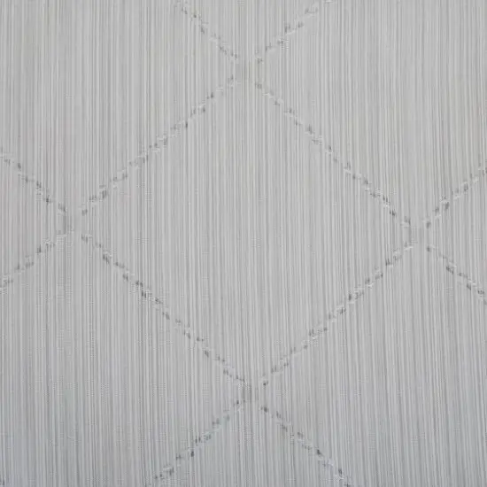 Elle D&eacute;cor Gray Jacquard Weave Diamond Design Shower Curtain {9}