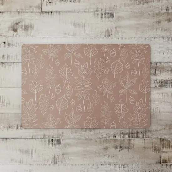 Dusty Rose Leaf Pattern Floor Mat {3}