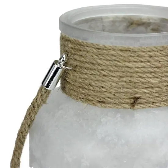 10" Clear Winter Scene Christmas Pillar Candle Lantern {7}