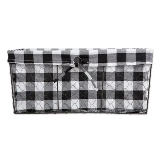 DII&reg; Black & White Checkered Chicken Wire Basket 5 Piece Set {7}