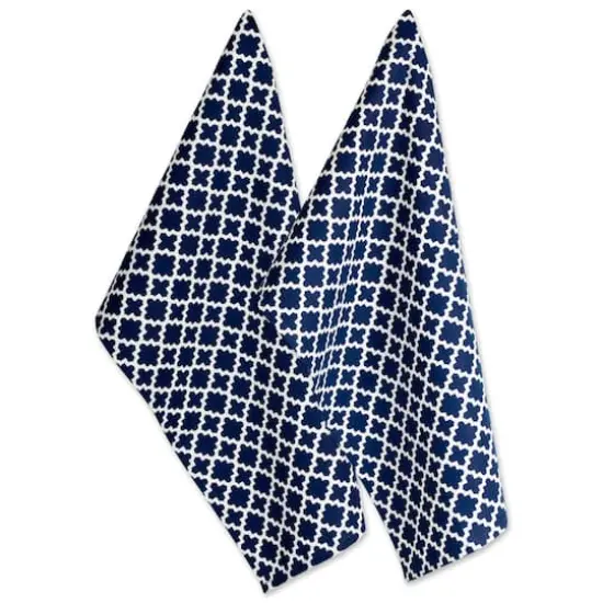 DII&reg; Lattice Dishtowels, 2ct. Nautical Blue {1}
