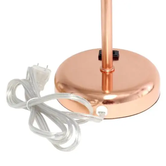 Creekwood Home Oslo 19.5" Power Outlet Table Lamp Rose Gold/White Shade {10}