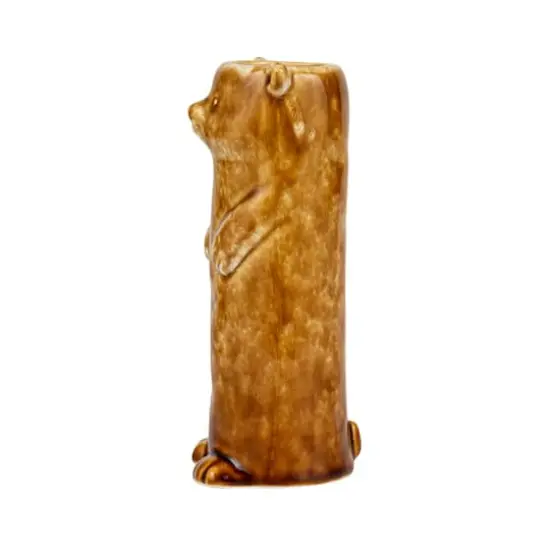 Hello Honey&reg; 7" Brown Reactive Crackle Glaze Stoneware Bear Vase {12}