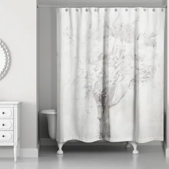 Tree Pencil Drawing Shower Curtain {3}