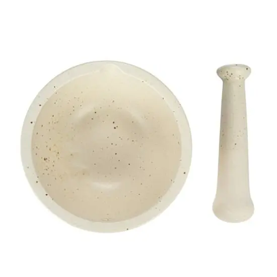 Hello Honey&reg; White Round Stoneware Mortar & Pestle Set {7}